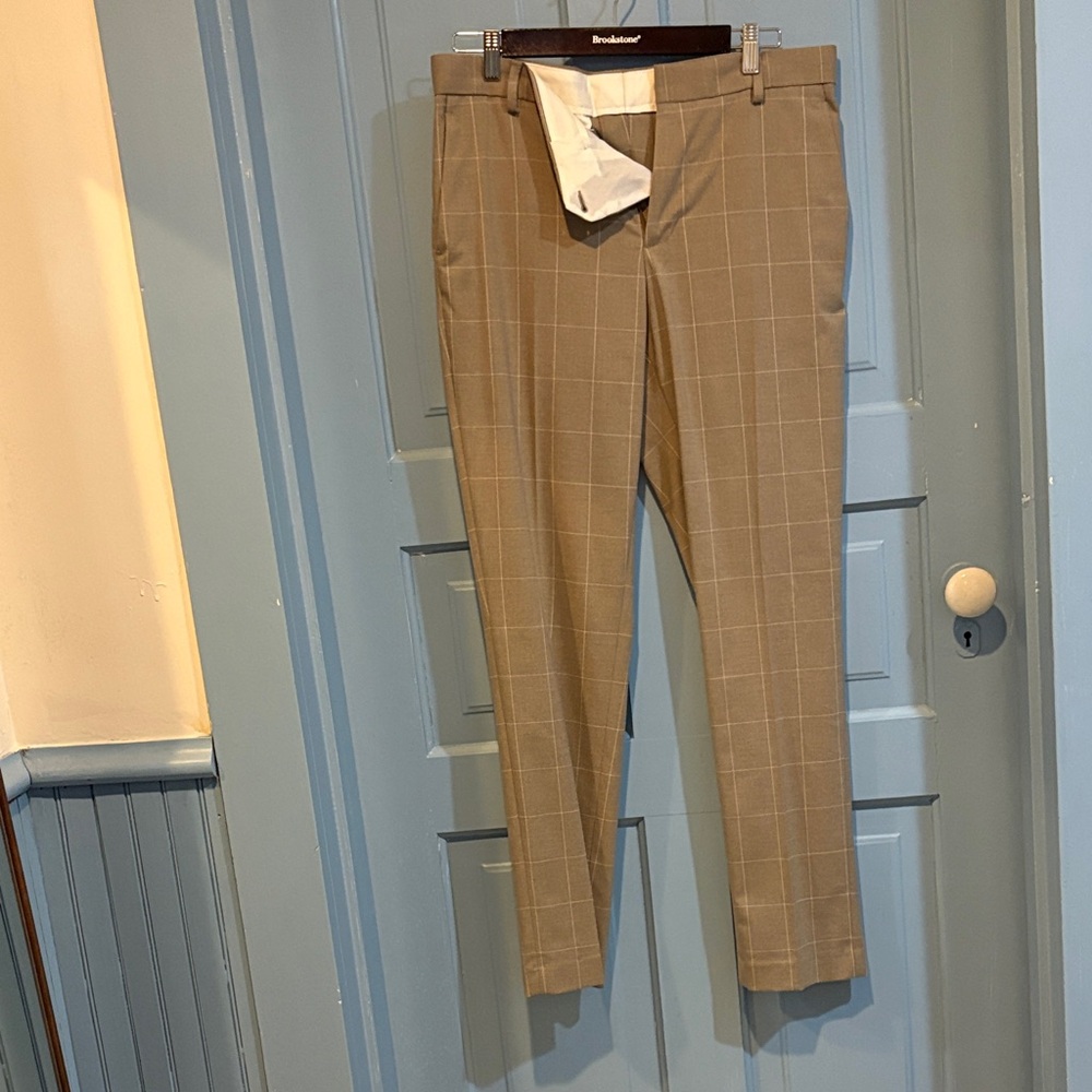 H&M Tan Checkered Men's Dress Pants